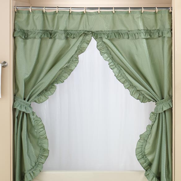 Double Swag Shower Curtains With Valance Burgundy Shower Curtai