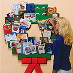 Cardboard Wreath Christmas Card Holder 